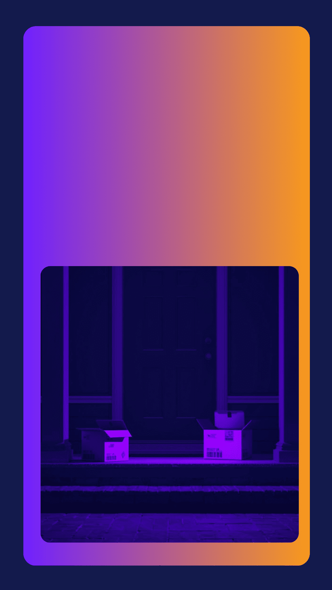 purple,door,box,painting,housing,lighting,flooring,outdoors,staircase,porch