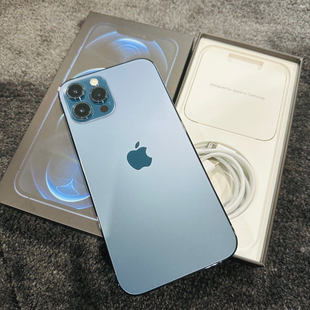 128gb Pacific Blue Iphone 12 Pro Max Gray Camera Face-Off IPhone