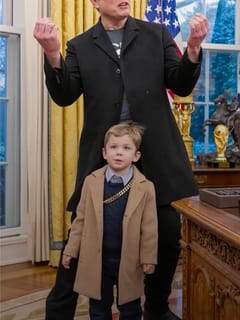 Grimes On Son at White House